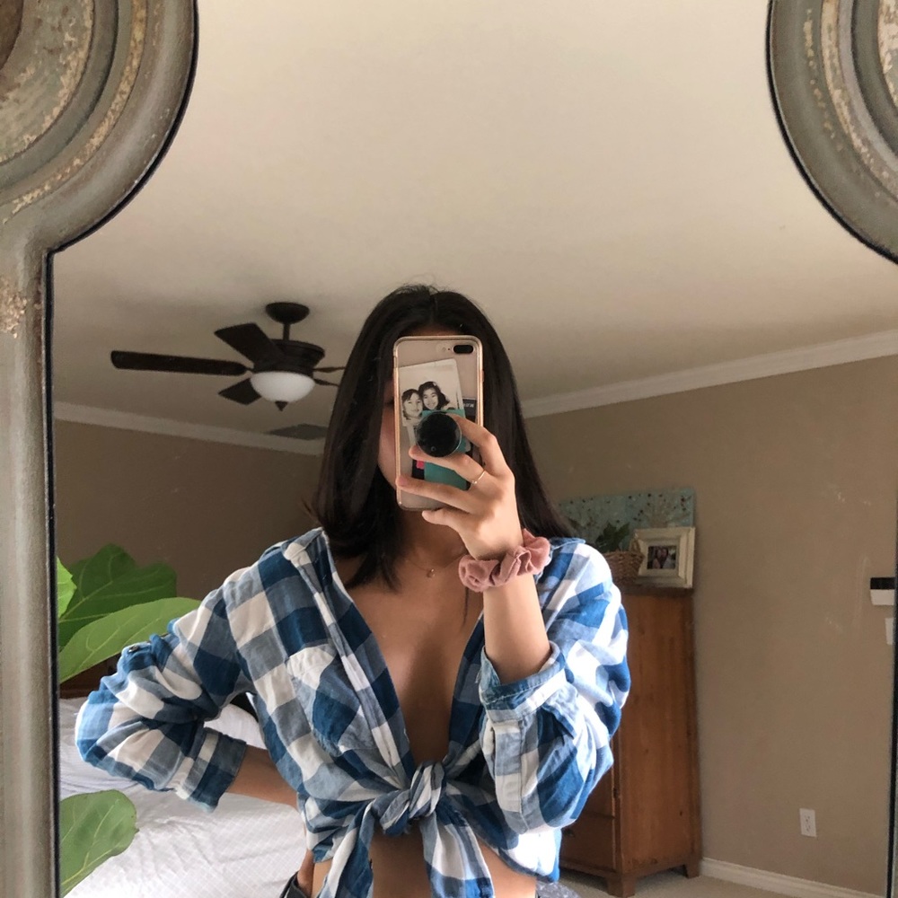 blue and white cotton on flannel
